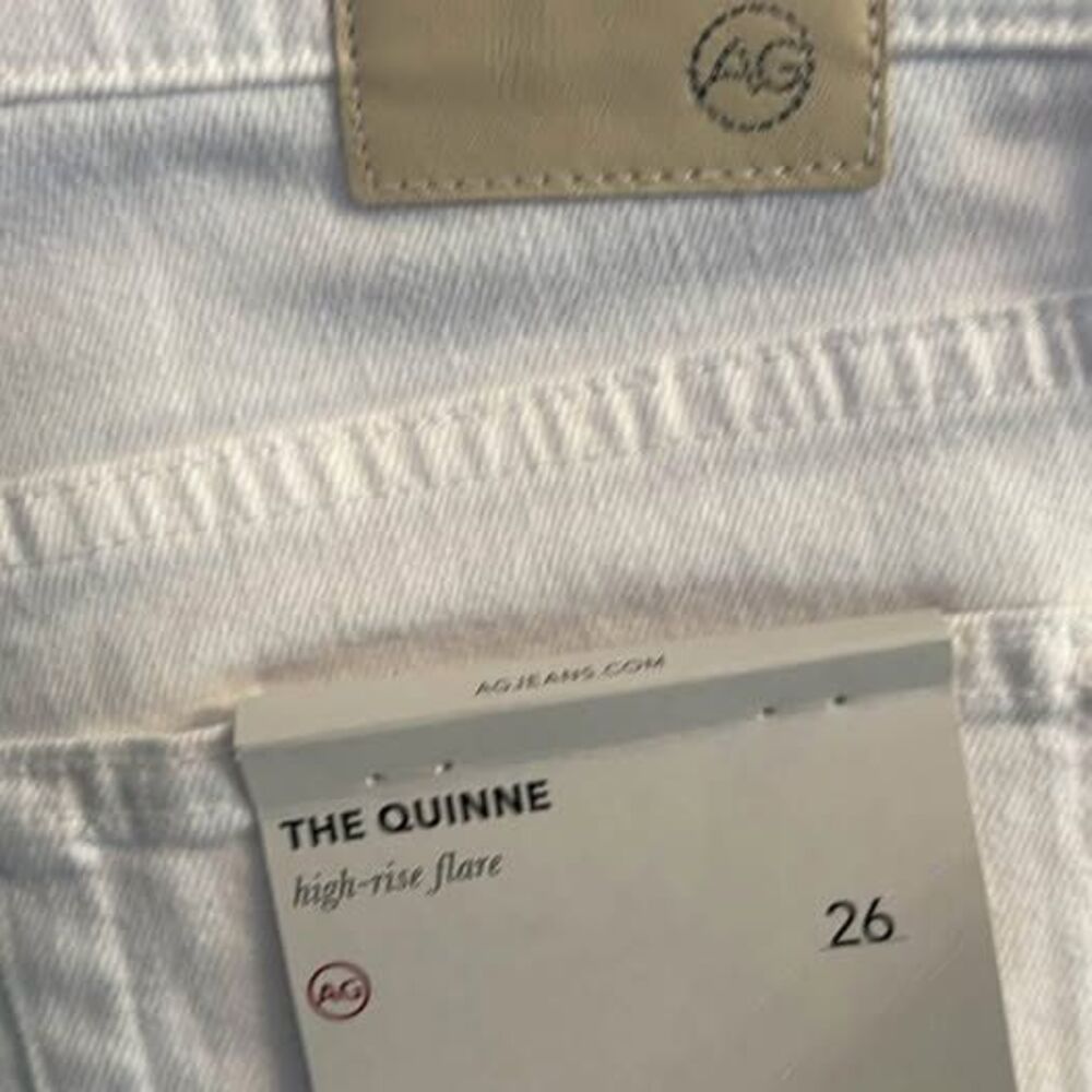AG Adriano Goldschmied Quinne White High Rise Flare Jeans 26 Spring Cute New NWT - Picture 9 of 9